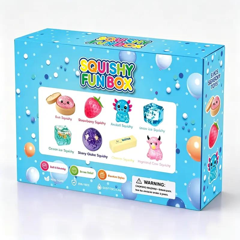 8-Piece Squishy Fun Box – Sensory Stress Relief Toy Gift Set for Kids & Adults